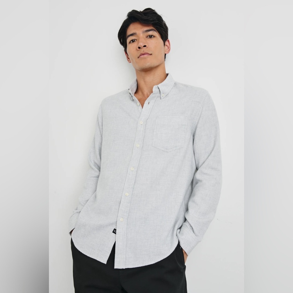 Rails Men’s Runson Button Down Shirt in Heather Grey Size XL